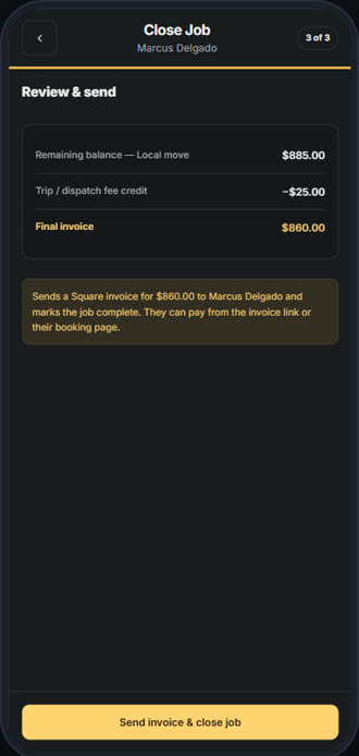 Screen for step 8: It comes off the final invoice