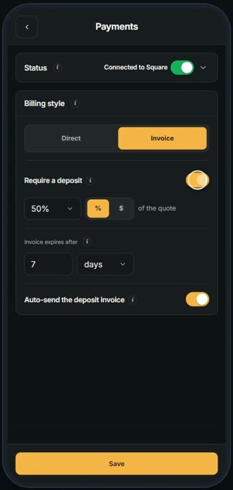 Screen for step 8: That invoice sends itself