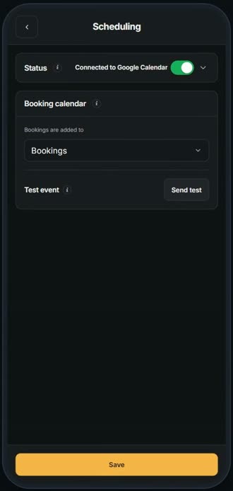 Screen for step 11: Sign in to Google — bookings land there