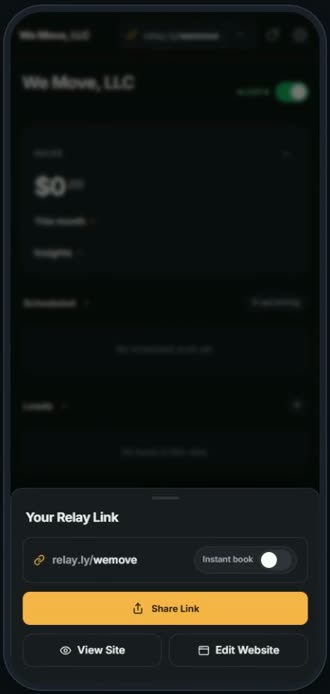 Screen for step 12: Last: your Relay link