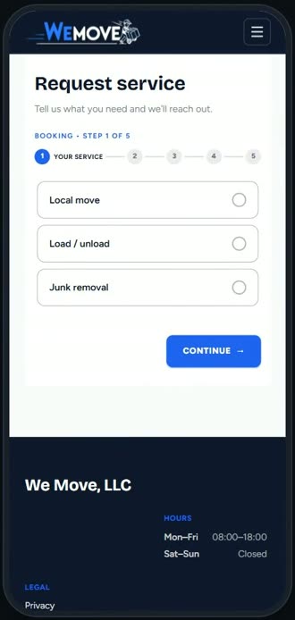 Screen for step 16: …and the form customers book from