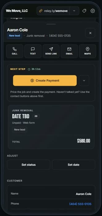 Screen for step 1: Open any lead to see its Next Step