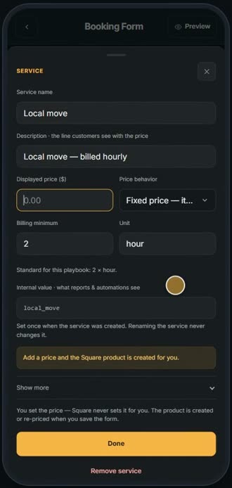 Screen for step 3: Tap Add price on a service