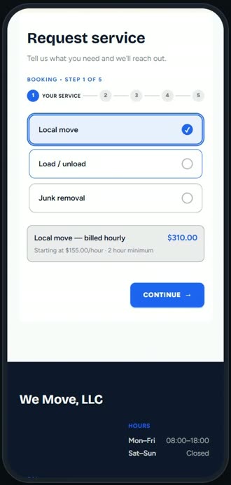 Screen for step 6: Customers see it when they choose