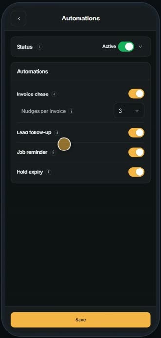 Screen for step 3: Four nudges run on their own