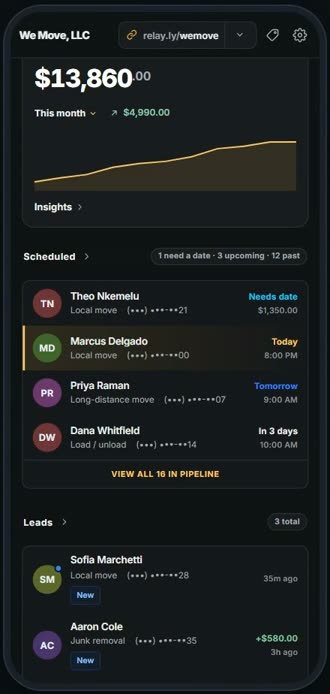 Screen for step 1: Every booking gets its own page